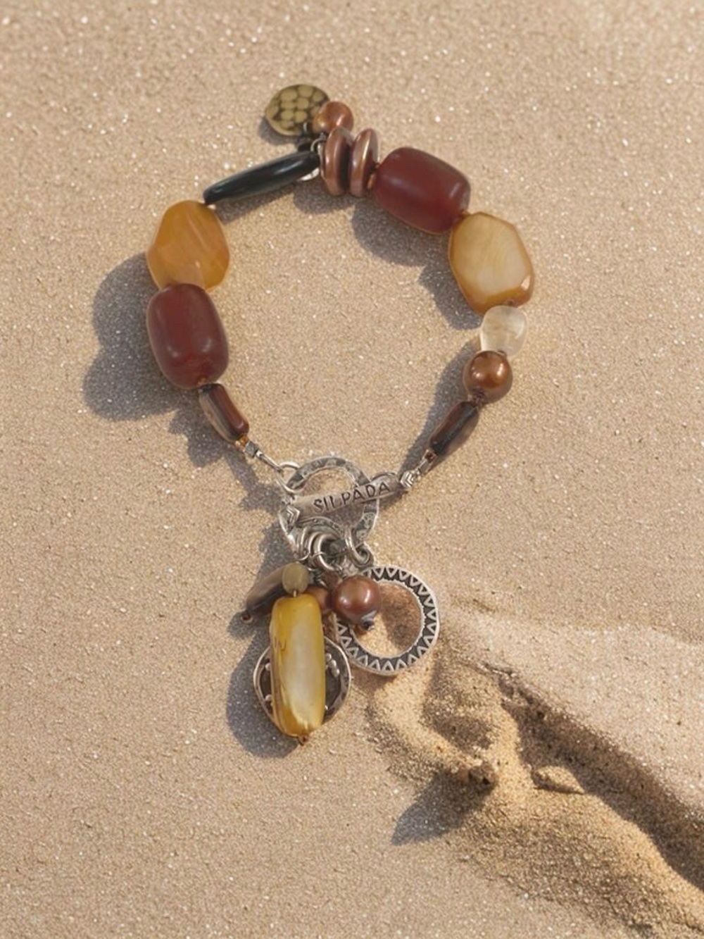 Silpada Natural Stone Beaded Bracelet fits up to 7.5 inches B1776